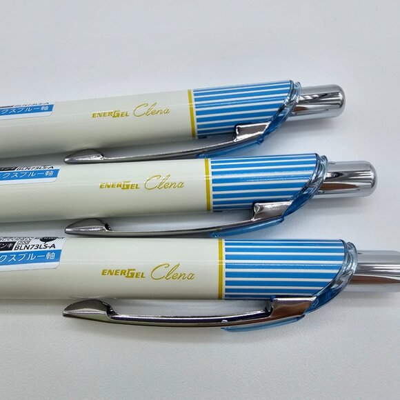 Pentel Energel Clena - 0.3 | Sax Blue Stripe Body + Black Ink | Lot of 3 - NEW - Picture 3 of 9